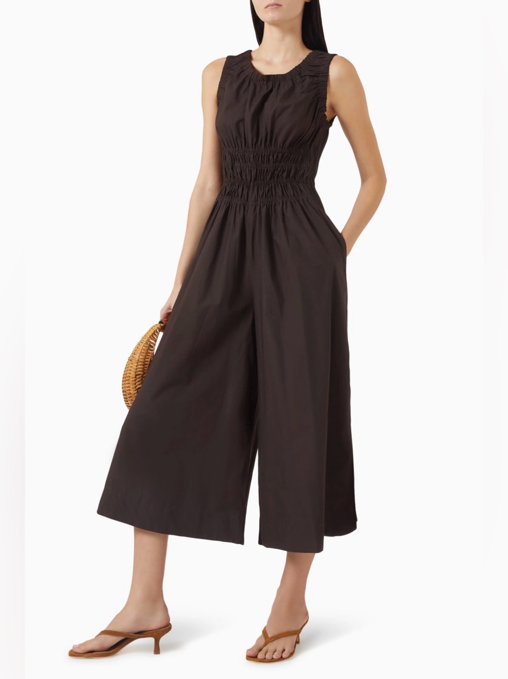 COS shirred cotton jumpsuit - Picture 2 of 8